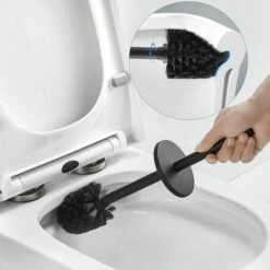 Noir Brosse De Toilette Avec Porte-balai WC Mural Pour Salle De Bains En Acier Inoxydable -Geberit || Grohe || ALLIBERT Soldes 100266324 3