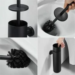Noir Brosse De Toilette Avec Porte-balai WC Mural Pour Salle De Bains En Acier Inoxydable -Geberit || Grohe || ALLIBERT Soldes 100266324 4