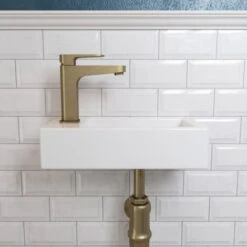 DeerValley Lavabo Suspendu Rectangulaire Blanc Pour Salle De Bain - Trou Pour Robinet à Gauche 36.5x18x9cm,DV-1V081L -Geberit || Grohe || ALLIBERT Soldes 100736055 5