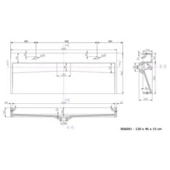 Lavabo Mural / Lavabo à Poser BS6001 -blanc- 2 Trous Pour Robinetterie- Largeur 120cm -Geberit || Grohe || ALLIBERT Soldes 11242661 3