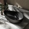 Baignoire îlot En Pierre Solide, Solide Surface, WAVE Noir Mat, 180 X 110cm -Geberit || Grohe || ALLIBERT Soldes 11339373 1