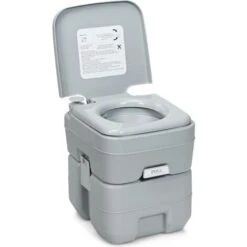 COSTWAY WC Chimique Portable Toilette Seche - 20L En HDPE Camping,Caravane Et Hôpital Charge Max. : 200 Kg