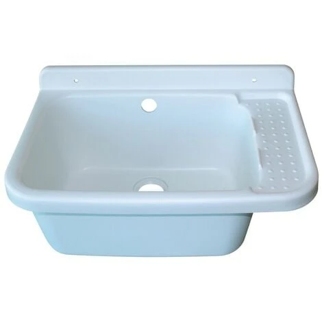 Poste D'eau Lave-mains 59x38x26,5 Blanc + Système D'évacuation - INTERPLAST 3 Poste D'eau Lave-mains 59x38x26,5 Blanc + Système D'évacuation - INTERPLAST