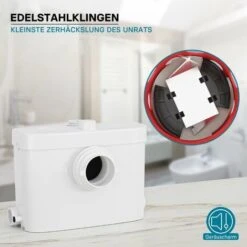 WilTec 3/1 Station De Relevage Avec Raccord Frontal 450W Eaux Usées WC Eaux Chargées -Geberit || Grohe || ALLIBERT Soldes 13188591 3