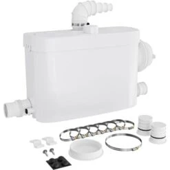 WilTec 3/1 Station De Relevage Avec Raccord Latéral 450W Eaux Usées WC Eaux Chargées