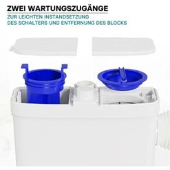 WilTec 3/1 Station De Relevage Avec Raccord Latéral 450W Eaux Usées WC Eaux Chargées -Geberit || Grohe || ALLIBERT Soldes 13188596 5