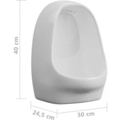 Urinoir Suspendu Avec Valve De Chasse D'eau Céramique Blanc VidaXL -Geberit || Grohe || ALLIBERT Soldes 15382801 3