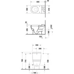 Stand Duravit WC Kombi Starck 3 65,5cm, Sortie Horizontale, Blanc, Coloris: Blanc - 0126090000 -Geberit || Grohe || ALLIBERT Soldes 16023359 4