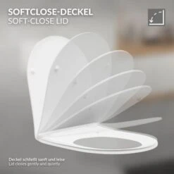 Toilette Suspendu Céramique Sans Rebord Court Cuvette Siège Duroplast Softclose -Geberit || Grohe || ALLIBERT Soldes 16032355 4