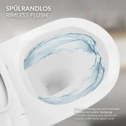 Toilette Suspendu Céramique Sans Rebord Court Cuvette Siège Duroplast Softclose -Geberit || Grohe || ALLIBERT Soldes 16032355 5