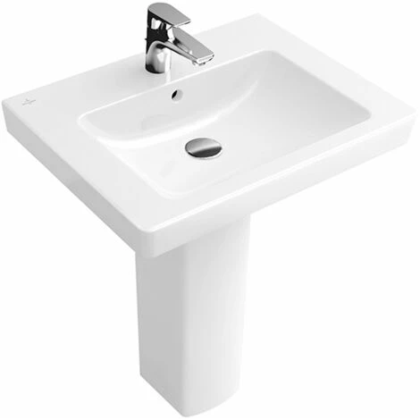Villeroy & Boch Lavabo Subway 711355 550x440mm, 1 Trou Pour Robinet, Avec Trop-plein, Coloris: Blanc - 71135501 3 Villeroy & Boch Lavabo Subway 711355 550x440mm, 1 Trou Pour Robinet, Avec Trop-plein, Coloris: Blanc - 71135501