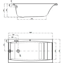 Baignoire Rectangulaire 140x75 Cm VIRGO à Encastrer En Acrylique + Tablier Central -Geberit || Grohe || ALLIBERT Soldes 1738757 3