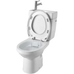 WC à Poser Avec Lave-mains Intégré Sans Bride Sortie Horizontale Opale -Geberit || Grohe || ALLIBERT Soldes 17858033 3