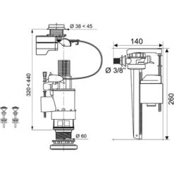 Mécanisme WC Double Chasse Tronic Et Robinet Flotteur Jollyfill 11 Mécanisme WC Double Chasse Tronic Et Robinet Flotteur Jollyfill -Geberit || Grohe || ALLIBERT Soldes 18503531 5