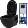 Toilette Suspendue Au Mur Avec Réservoir Caché Céramique Noir VidaXL -Geberit || Grohe || ALLIBERT Soldes 19232148 1