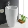 Lavabo Totem Rond - Céramique Blanc - 50x85 Cm - Ove -Geberit || Grohe || ALLIBERT Soldes 1951356 1