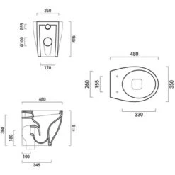 Domus Falerii Mascalzone WC Dos Au Mur Avec Profondeur Réduite De 48 Cm Avec Siège Soft Close -Geberit || Grohe || ALLIBERT Soldes 19905838 3