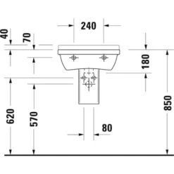 Duravit Demi-colonne Starck 3 Pour 030050, 075045, 030160, 030155, Coloris: Blanc Avec Wondergliss - 08651700001 -Geberit || Grohe || ALLIBERT Soldes 19976676 3