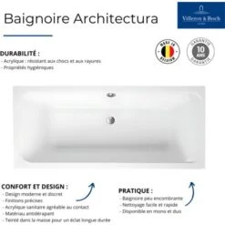 Villeroy & Boch Baignoire Droite 140 X 70 VILLEROY ET BOCH Architectura Acrylique 7 Villeroy & Boch Baignoire Droite 140 X 70 VILLEROY ET BOCH Architectura Acrylique -Geberit || Grohe || ALLIBERT Soldes 2132936 3