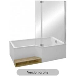 Baignoire Bain Douche 150 X 60/80 - Version Droite JACOB DELAFON Neo Acrylique -Geberit || Grohe || ALLIBERT Soldes 2240176 3