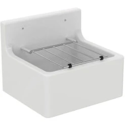 Porcher Poste D'eau 46 X 38 Cm Avec Grille Porte Seau, Blanc (S593901)