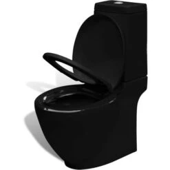 Topdeal Toilette En Céramique écoulement D'eau à L'arrière Noir -Geberit || Grohe || ALLIBERT Soldes 22962810 5
