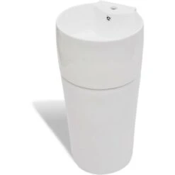 Topdeal Vasque à Trou De Trop-plein/robinet Céramique Blanc Pour Salle De Bain 9 Topdeal Vasque à Trou De Trop-plein/robinet Céramique Blanc Pour Salle De Bain -Geberit || Grohe || ALLIBERT Soldes 22964613 3