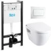 Roca Pack Bâti-support ROCA ACTIVE + WC SM26 Sans Bride + Abattant Softclose + Plaque De Commande Blanche (RocaActiveSM26-1) -Geberit || Grohe || ALLIBERT Soldes 23084432 1