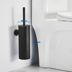 Auralum Noir Brosse De Toilette Avec Porte-balai WC Mural Pour Salle De Bains En Acier Inoxydable -Geberit || Grohe || ALLIBERT Soldes 23110958 5