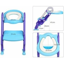 Siège De Toilettes Echellepour Bébé Réglable Et Pliable Avec Siège Rembourré,Large Marchepied Charge Max.75KG Violet+Bleu -Geberit || Grohe || ALLIBERT Soldes 23512532 3