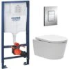 Grohe Pack WC Rapid SL + Cuvette Sans Bride SAT, Fixations Cachées + Plaque Skate Chrome (RapidSL-SATrimless) -Geberit || Grohe || ALLIBERT Soldes 23704507 1