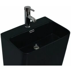 Lavabo Colonne En Céramique Noire 46 X 85 X 34 Cm EKO -Geberit || Grohe || ALLIBERT Soldes 23744858 5