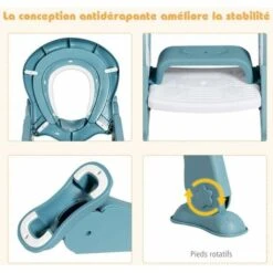 COSTWAY Siège De Toilette Pour Enfants, Pliable Et Hauteur Réglable, Réducteur De Toilette Pour Bébé Avec Marches Larges Et Antidérapantes -Geberit || Grohe || ALLIBERT Soldes 23796697 3