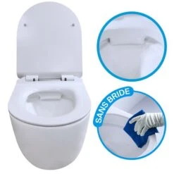 CONFORT - WC Suspendu Sans Bride Avec Fixations Invisibles + Abattant Ultra Fin Déclipsable + Frein De Chute 9 CONFORT - WC Suspendu Sans Bride Avec Fixations Invisibles + Abattant Ultra Fin Déclipsable + Frein De Chute -Geberit || Grohe || ALLIBERT Soldes 24230009 3