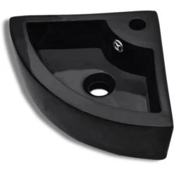 Lavabo Avec Trou De Trop-plein 45x32x12,5 Cm Noir VidaXL