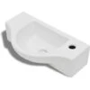 Vasque à Trou Pour Robinet Céramique Blanc Pour Salle De Bain VidaXL -Geberit || Grohe || ALLIBERT Soldes 2429753 1