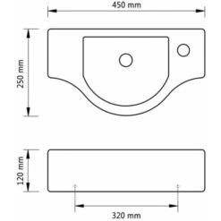 Vasque à Trou Pour Robinet Céramique Blanc Pour Salle De Bain VidaXL -Geberit || Grohe || ALLIBERT Soldes 2429753 3