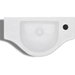 Vasque à Trou Pour Robinet Céramique Blanc Pour Salle De Bain VidaXL -Geberit || Grohe || ALLIBERT Soldes 2429753 5