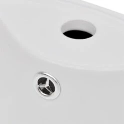 Vasque à Trou De Trop-plein/robinet Céramique Blanc Pour Salle De Bain VidaXL -Geberit || Grohe || ALLIBERT Soldes 2429755 4