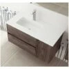 Lavabo Avec Vasque Déportée A Droite Marron En Résine á Charge Minerale SOLID SURFACE Pour Meuble De 80 Cm 121X46CM -Geberit || Grohe || ALLIBERT Soldes 24742611 1