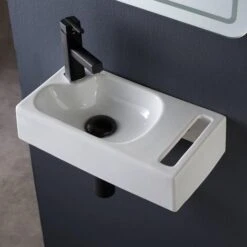 Lave Mains Suspendu Avec Porte Serviette Dallas -Geberit || Grohe || ALLIBERT Soldes 25439443 4