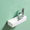 Lave Main Rectangulaire Gain De Place Droite - Céramique Blanc - 38x15 Cm - Minimalist -Geberit || Grohe || ALLIBERT Soldes 2567485 1