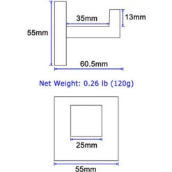 Crochet De Serviette De Bain En Acier Inoxydable Carré Vêtements Serviette Manteau Crochet De Robe Armoire Placard Porte Éponges Cintre Pour Salle De Bain Cuisine Garage Robuste Fixé Au Mur, Finition -Geberit || Grohe || ALLIBERT Soldes 28092070 5
