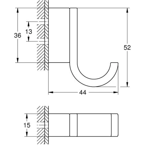 Grohe Sélection Patère Murale Chrome (41039000) 4 Grohe Sélection Patère Murale Chrome (41039000) – Image 2
