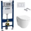 Geberit Pack WC Bâti Duofix + Cuvette Suspendue Vitra S50 Avec Bride + Abattant Soft Close + Plaque Blanche (S50Geb3) -Geberit || Grohe || ALLIBERT Soldes 28999037 1