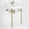 Hudson Reed Elizabeth - Lavabo Sur Pieds Rétro Avec 1 Trou - Or Brossé - 56cm X 45cm -Geberit || Grohe || ALLIBERT Soldes 30094196 1