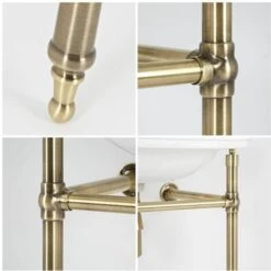 Hudson Reed Elizabeth - Lavabo Sur Pieds Rétro Avec 1 Trou - Or Brossé - 56cm X 45cm -Geberit || Grohe || ALLIBERT Soldes 30094196 4