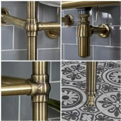 Hudson Reed Elizabeth - Lavabo Sur Pieds Rétro Avec 1 Trou - Or Brossé - 50cm X 35cm -Geberit || Grohe || ALLIBERT Soldes 30094197 3