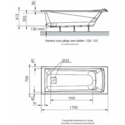 ALLIBERT Baignoire Rectangulaire En Toplax® AERO 170 X 70 Cm 9 ALLIBERT Baignoire Rectangulaire En Toplax® AERO 170 X 70 Cm -Geberit || Grohe || ALLIBERT Soldes 30336689 4