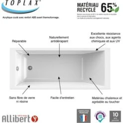ALLIBERT Baignoire Rectangulaire En Toplax® AERO 170 X 70 Cm 10 ALLIBERT Baignoire Rectangulaire En Toplax® AERO 170 X 70 Cm -Geberit || Grohe || ALLIBERT Soldes 30336689 5
